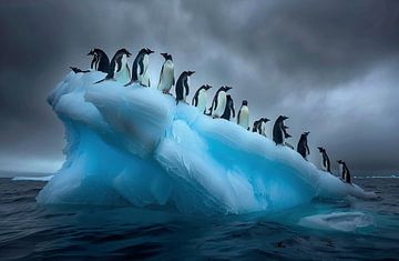 Pinguïneiland in zee van fernlichtsicht
