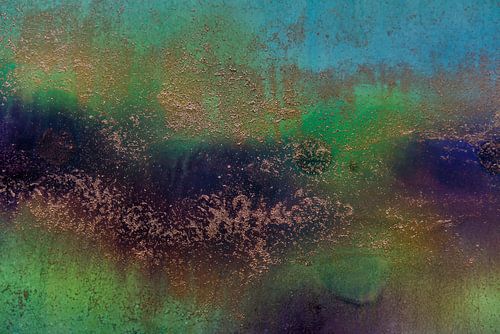 Abstrait violet, vert, bleu et laiton