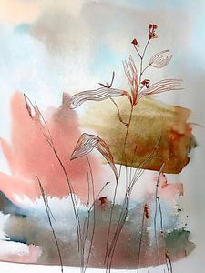 JapaniArt: Botanische Illustration mit heiterer Atmosphäre