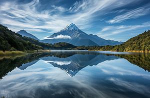 Bergpanorama mit Spiegelung