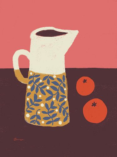 Kan met Sinaasappels - Kleurrijke Illustratie