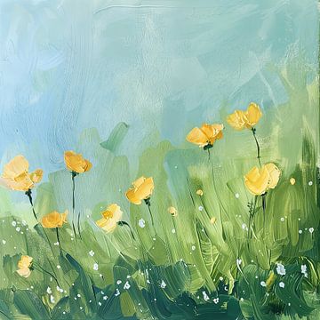 Bloemenveld Bloemen van Poster Art Shop