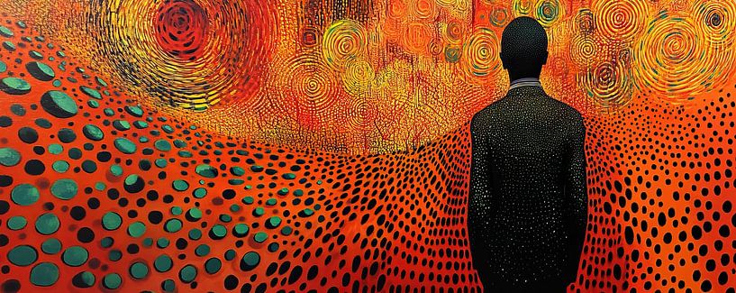 Mensfiguur | Lost in Vibrant Whirls van Abstract Schilderij