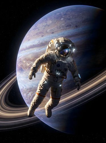 Ein Astronaut schwebt im Weltraum