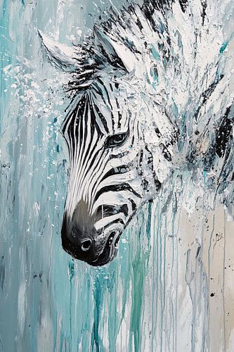 Abstracte zebra met verfspatten