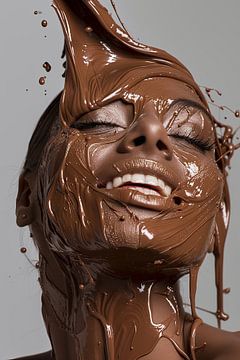 donkere dame met chocolade van Egon Zitter