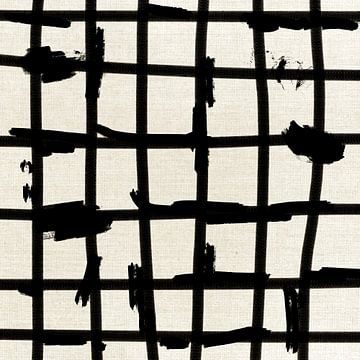 Lijnenspel van penseelstreken in zwart wit van Imaginative