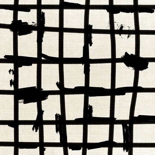 Linienspiel von Pinselstrichen in Schwarz und Weiß