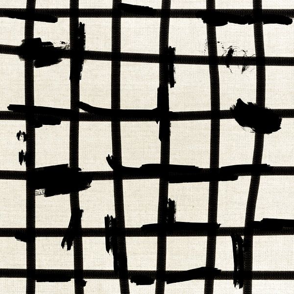 Line play of brushstrokes in black and white by Imaginative