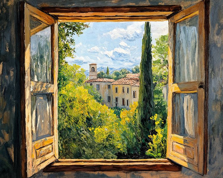 Garden view | Summer garden with tower view by Eye catching paintings