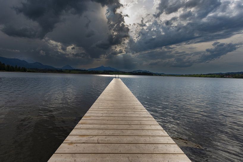 Thunderclouds at sunset, Lake Hopfen by Walter G. Allgöwer