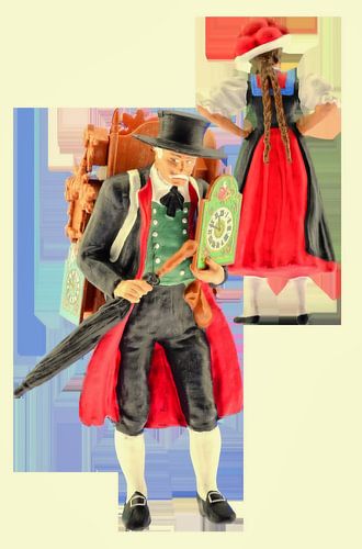 Klokdrager en zwart bos meisje ART 1.0