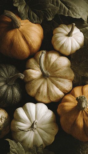 Récolte d'automne dans le silence de la citrouille