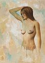 Erotisch naakt - Naakte vrouw die voor ons staat van Jan Keteleer thumbnail