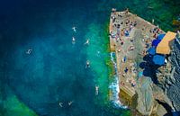 Zwemmen  van boven, Cinque Terre (Italië)