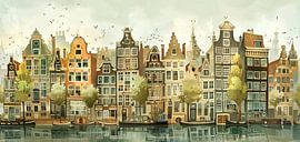 Maisons sur le canal sur Caprices d'Art