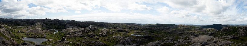Uitzicht over Eigersund (Noorwegen) van Thomas Nijkamp