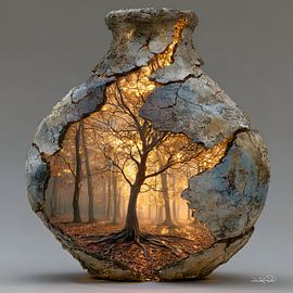 De Natuur in een Stenen Kruik van Gelissen Artworks