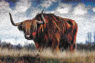 Scottish Highland Cattle, Hooglanders of Kyloe | Van Gogh Art van Peter Balan thumbnail