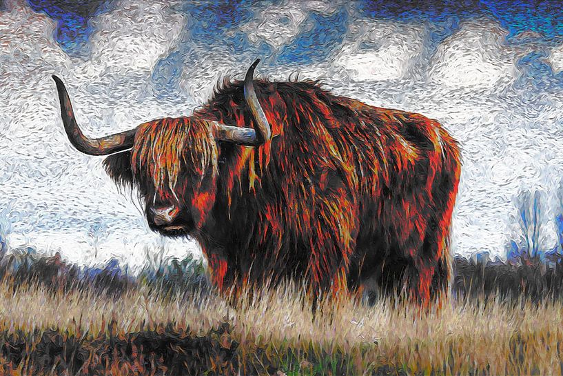 Scottish Highland Cattle, Hooglanders of Kyloe | Van Gogh Art van Peter Balan