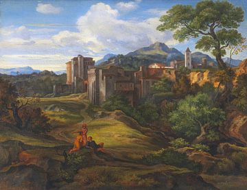 Campagnalandschaft mit befestigter Stadt, FERDINAND OLIVIER, Um 1830