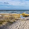 Strandzugang mit Sitzbank an der Küste der Ostsee in Graal Mür von Rico Ködder