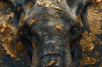 Gouden Majesteit - Olifant in Glanzende Texturen
