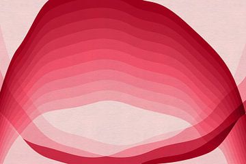 Abstract landschap in warm roze en rood van Dina Dankers
