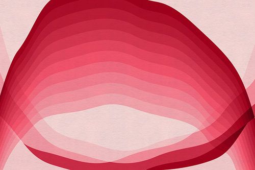 Abstract landschap in warm roze en rood