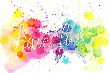 Have fun watercolour painting with handwritten text by Karen Kaspar