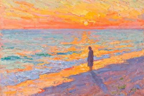 Coucher de soleil sur la côte de la mer du Nord sur FRESH Fine Art