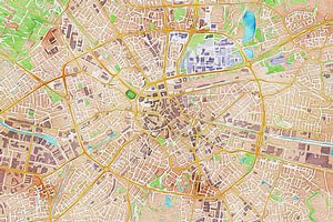 Kleurrijke kaart van Eindhoven sur Maps Are Art
