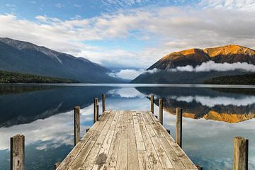 Sonnenaufgang am Lake Rotoiti, Nelson Lakes National Park, Neuseeland von Markus Lange