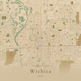 Historische Landkarte von Wichita, Vereinigte Staaten von Ortsdrucke