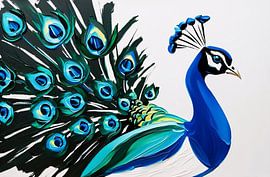Paon abstrait avec plumes colorées