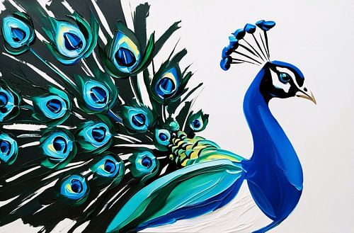 Abstracte pauw met kleurrijke veren