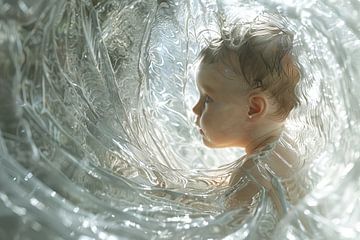 Baby in baarmoeder digitaal beeld van Egon Zitter