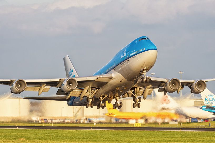 klm 747 take off by Arthur Bruinen on canvas, poster, wallpaper
