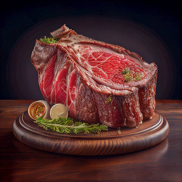 Roastbeef auf einem Teller Illustration von Animaflora PicsStock