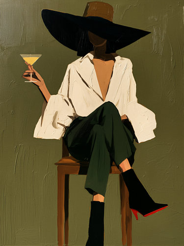 Frau mit einem Martini