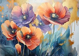 Blumen Gold | Golden Bloom von Wunderbare Kunst