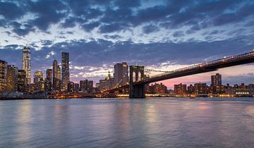 Panoramablick auf Südmanhattan (New York City) vom Brooklyn Bridge Park von Carlos Charlez