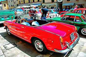 Fiat 1500 Cabriolet Version Rouge Vue arrière