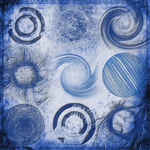Variations sur un cercle, bleu sur Rietje Bulthuis