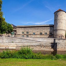 Begin Tower on the banks of the Leine, Hanover, Lower Saxony, Germany, Europe by Torsten Krüger