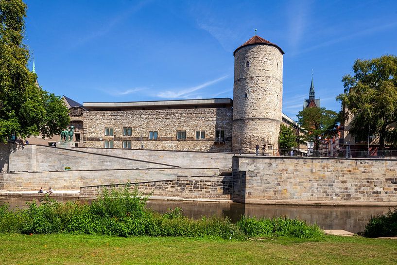 Begin Tower on the banks of the Leine, Hanover, Lower Saxony, Germany, Europe by Torsten Krüger