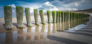 Pfosten am Strand in Domburg von Daniël Steenbergen