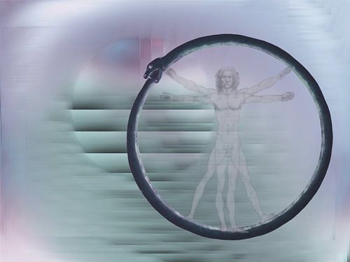 Ouroboros slang met Vitruviusman