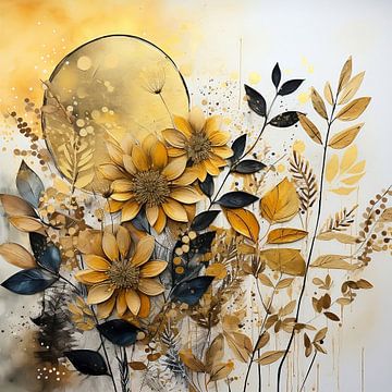 Botanische serie: goud/geel (9) van Ralf van de Sand