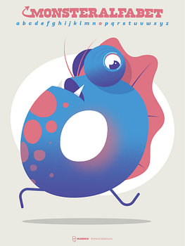 Monster alphabet letter O